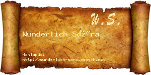 Wunderlich Sára névjegykártya