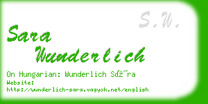 sara wunderlich business card
